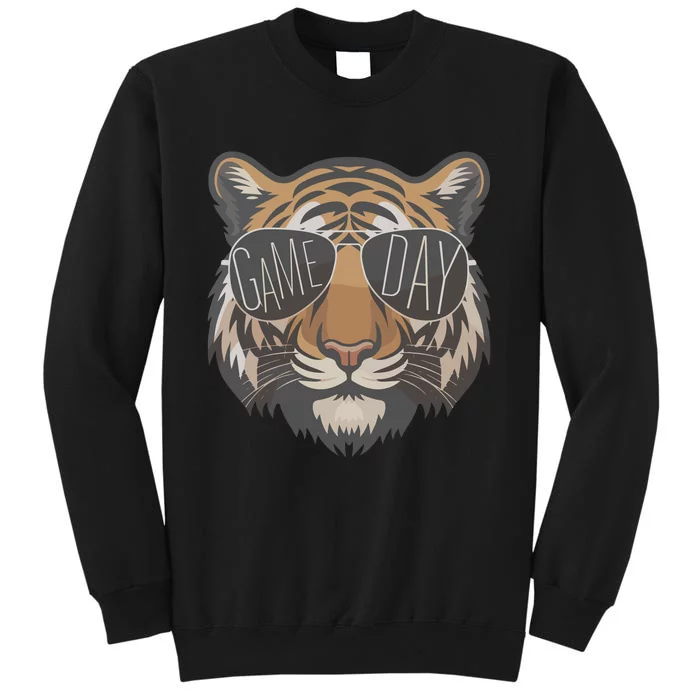 Tigers With Game Day Glasses Game Day Mascot Tall Sweatshirt