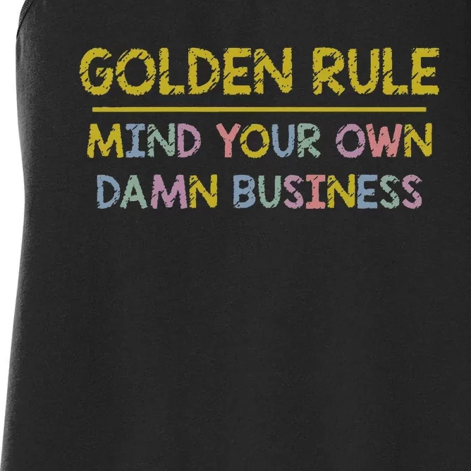 Tim Walz Golden Rule Mind Your Own Damn Business Women's Racerback Tank