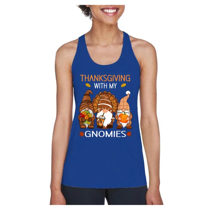 Thanksgiving Women Gnome Fall Leopard Turkey Women's Racerback Tank