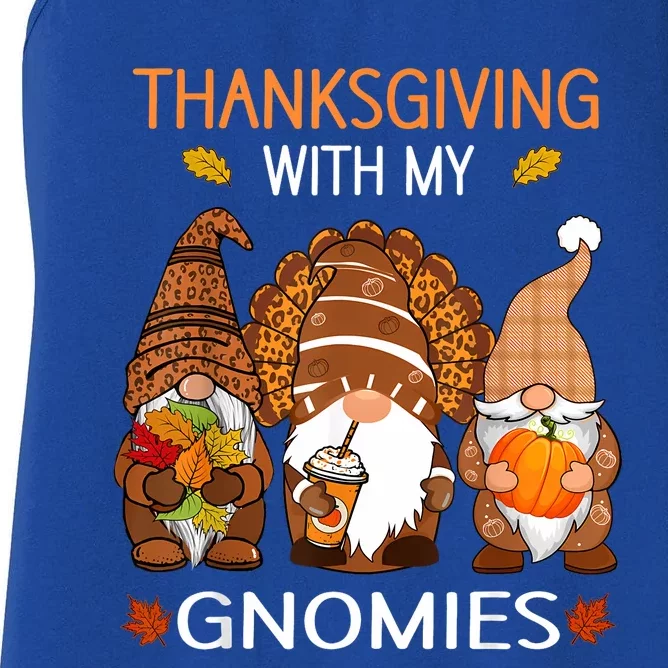 Thanksgiving Women Gnome Fall Leopard Turkey Women's Racerback Tank