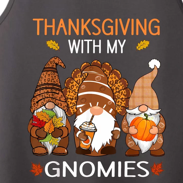 Thanksgiving Women Gnome Fall Leopard Turkey Performance Tank