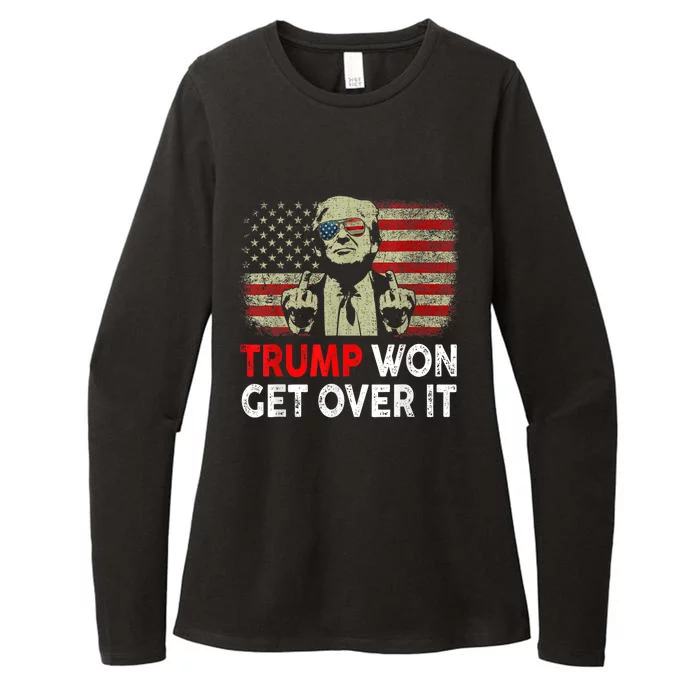 Trump Won Get Over It Patriotic Pro Trump Anti Kamala Funny Womens CVC Long Sleeve Shirt