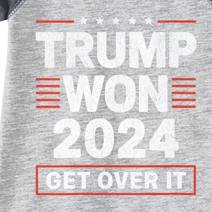 Trump Won Get Over It 2024 Infant Baby Jersey Bodysuit