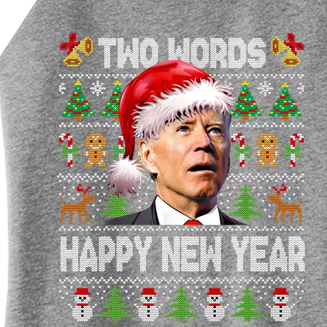 Two Words Happy New Year Joe Biden Christmas Sweater Great Gift Women’s Perfect Tri Rocker Tank