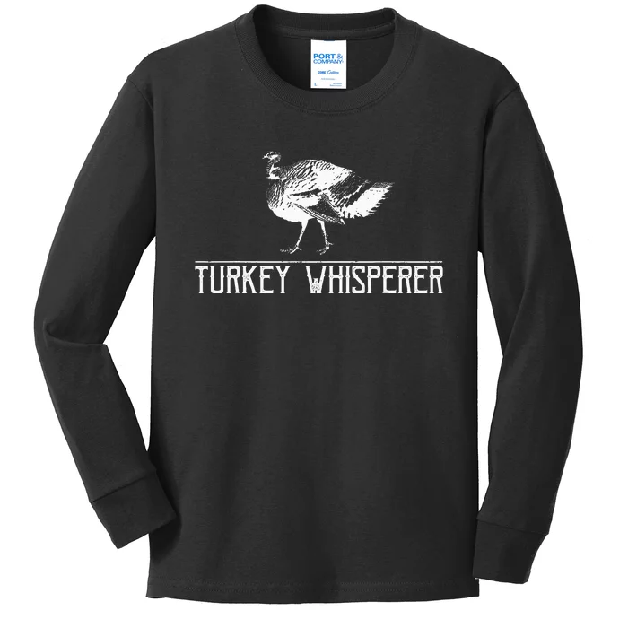 Turkey Whispererturkey Hunting Kids Long Sleeve Shirt