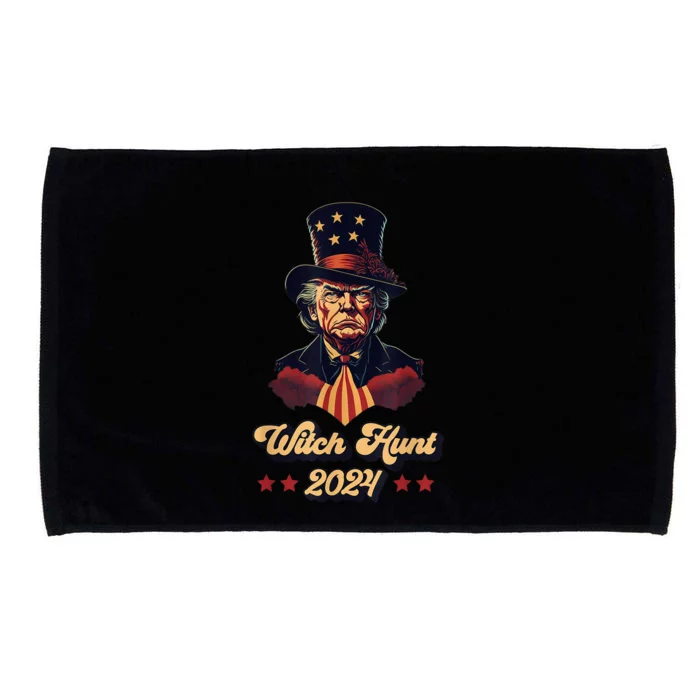 Trump Witch Hunt American Flag Take America Back 2024 Microfiber Hand Towel