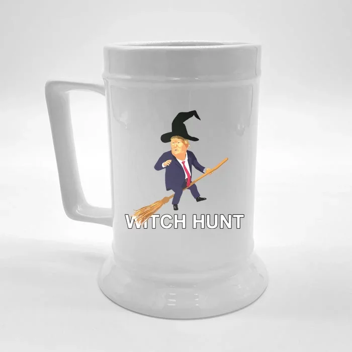 Trump Witch Hunt Funny Halloween Costume Front & Back Beer Stein