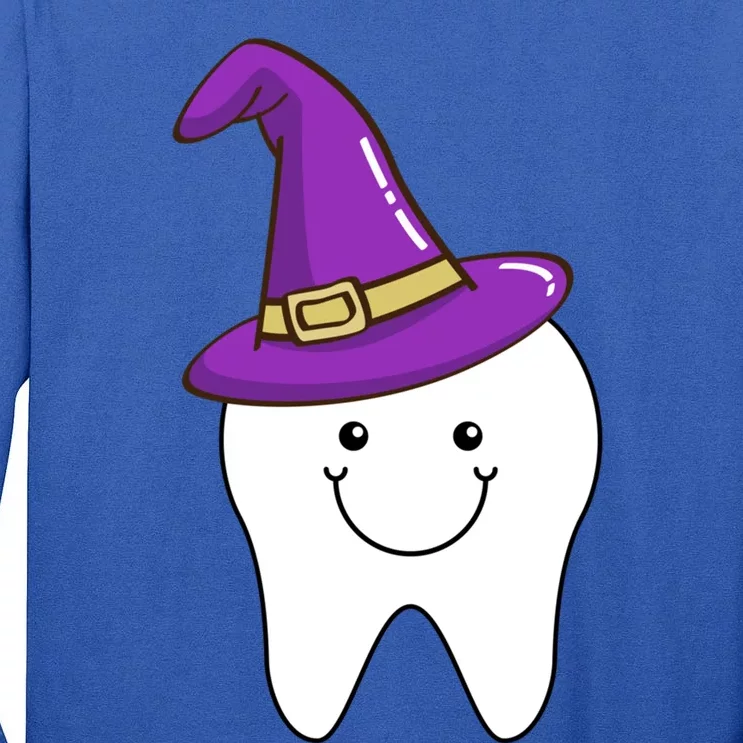 Tooth Witch Hat Dentist Dental Assistant Halloween Costume Gift Tall Long Sleeve T-Shirt