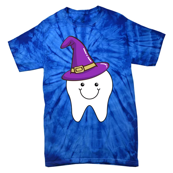 Tooth Witch Hat Dentist Dental Assistant Halloween Costume Gift Tie-Dye T-Shirt