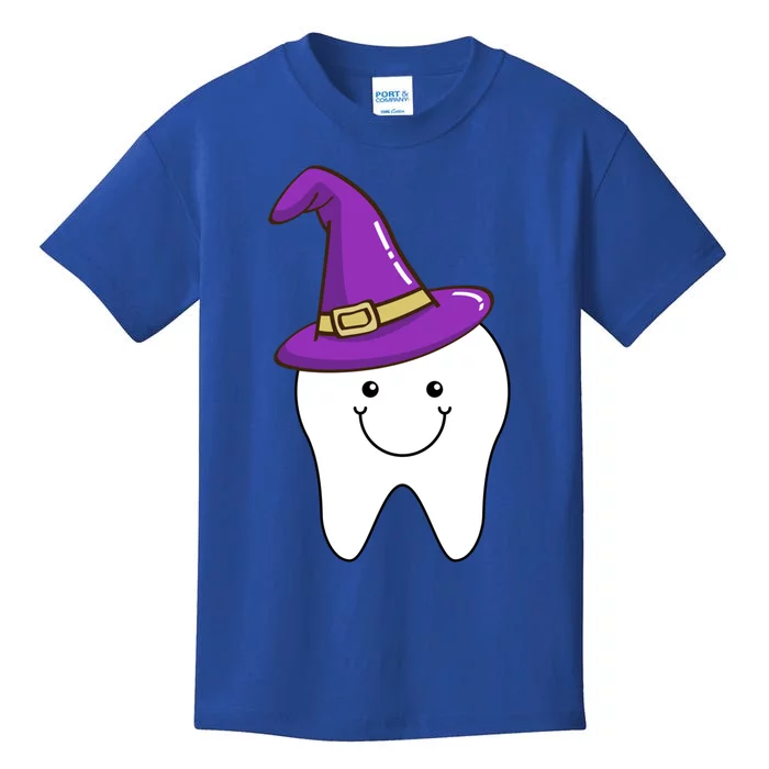 Tooth Witch Hat Dentist Dental Assistant Halloween Costume Gift Kids T-Shirt