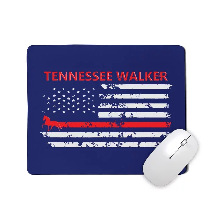 Tennessee Walker Horse With American Flag Mousepad