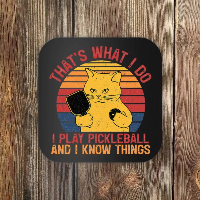 Thats What I Do Cat Lovers Paddleball Player Pickleball Coaster