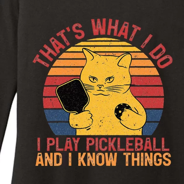 Thats What I Do Cat Lovers Paddleball Player Pickleball Womens CVC Long Sleeve Shirt