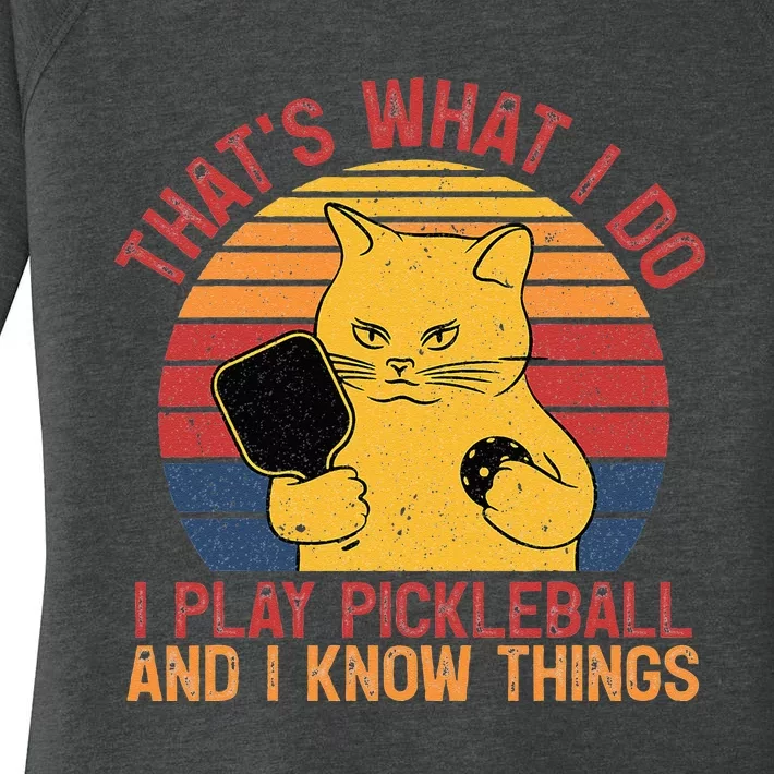 Thats What I Do Cat Lovers Paddleball Player Pickleball Women's Perfect Tri Tunic Long Sleeve Shirt