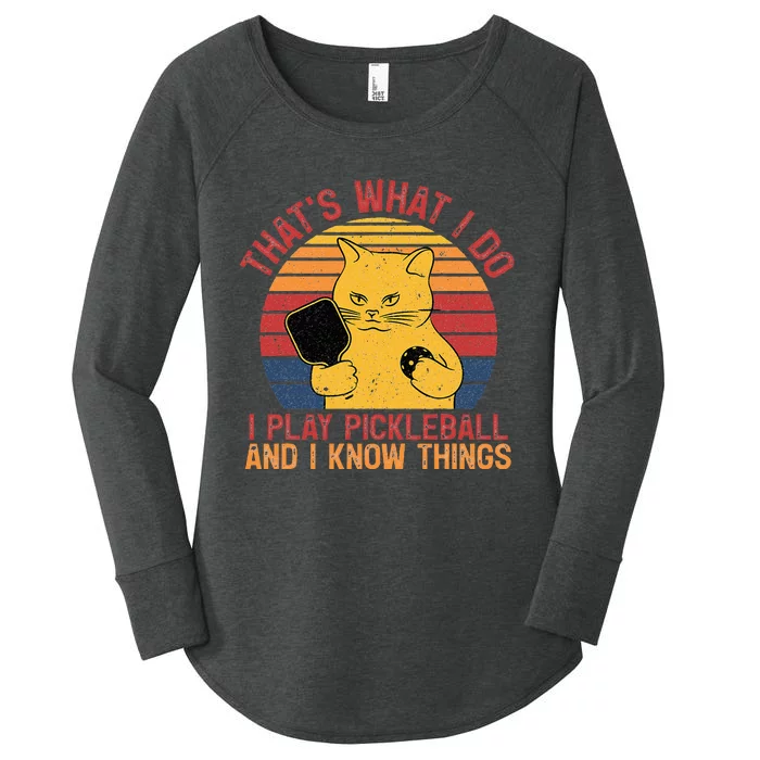 Thats What I Do Cat Lovers Paddleball Player Pickleball Women's Perfect Tri Tunic Long Sleeve Shirt