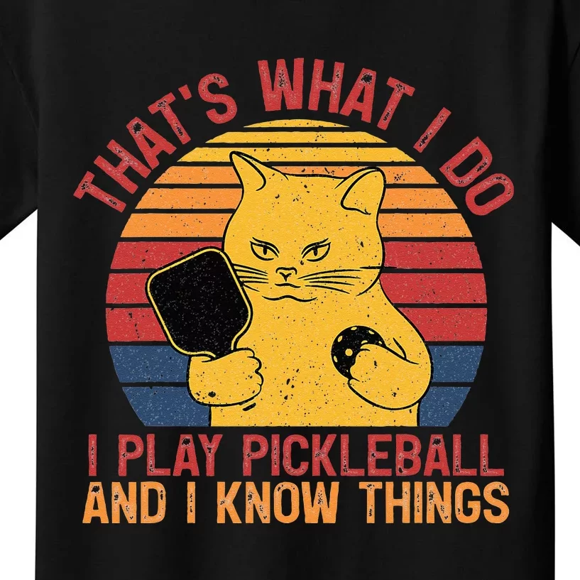 Thats What I Do Cat Lovers Paddleball Player Pickleball Kids T-Shirt