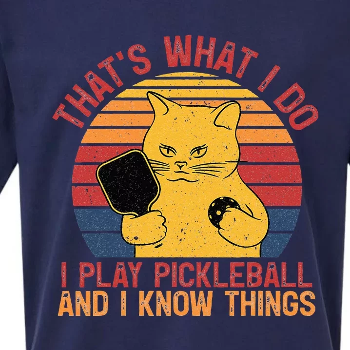 Thats What I Do Cat Lovers Paddleball Player Pickleball Sueded Cloud Jersey T-Shirt