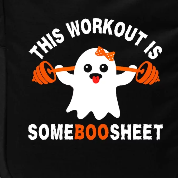 This Workout Is Boo Sheet Funny Cute Gym Ghost Halloween Impact Tech Backpack