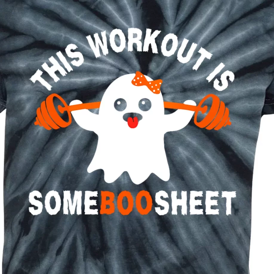 This Workout Is Boo Sheet Funny Cute Gym Ghost Halloween Kids Tie-Dye T-Shirt