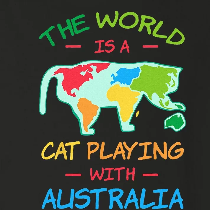 The World Is A Cat Playing With Australia Map Aussie Toddler Long Sleeve Shirt