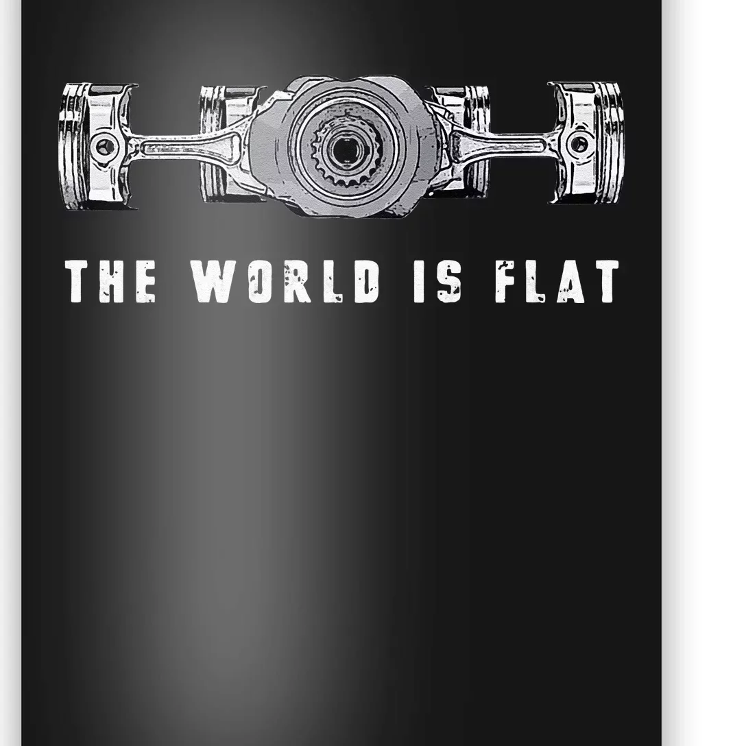 The World Is Flat Boxer Engine Car Enthusiast Poster