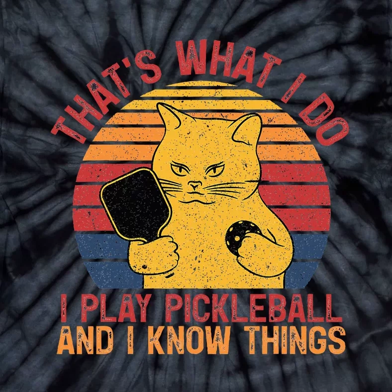 ThatS What I Do Cat Lovers Paddleball Player Pickleball Tie-Dye T-Shirt