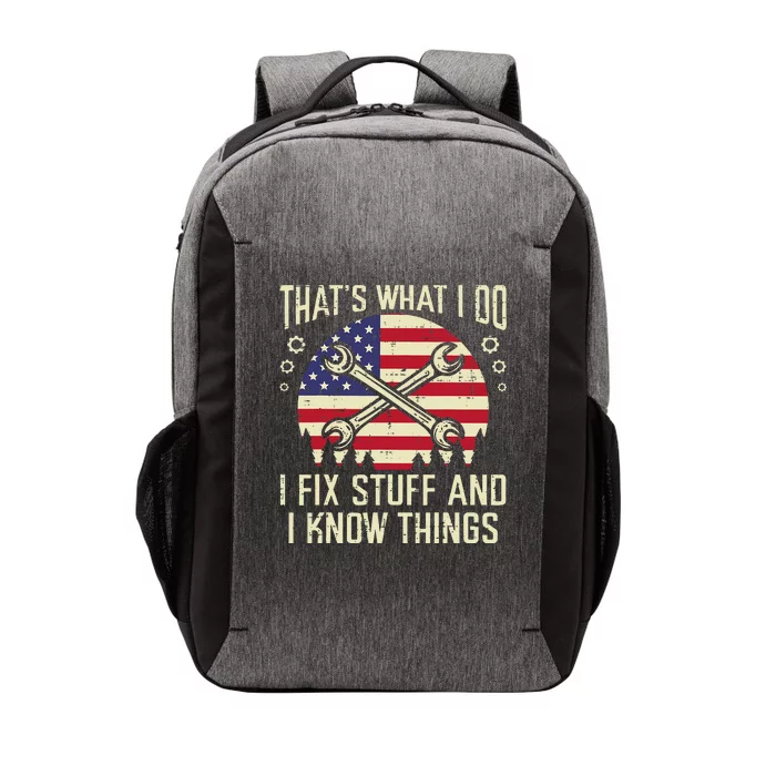 Thats What I Do Fix Stuff Usa Flag Car Mechanic Garage Vector Backpack