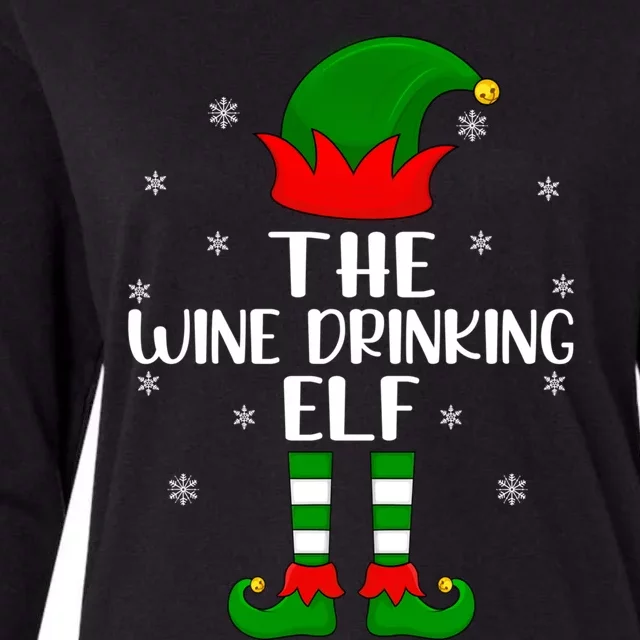 The Wine Ing Elf Christmas Party Matching Family Xmas Gift Womens Cotton Relaxed Long Sleeve T-Shirt