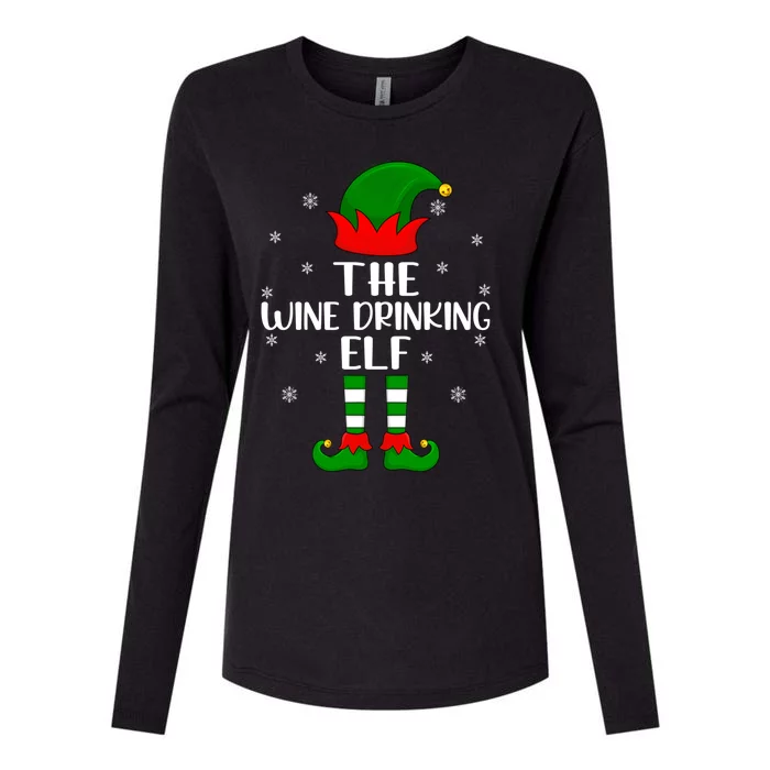 The Wine Ing Elf Christmas Party Matching Family Xmas Gift Womens Cotton Relaxed Long Sleeve T-Shirt