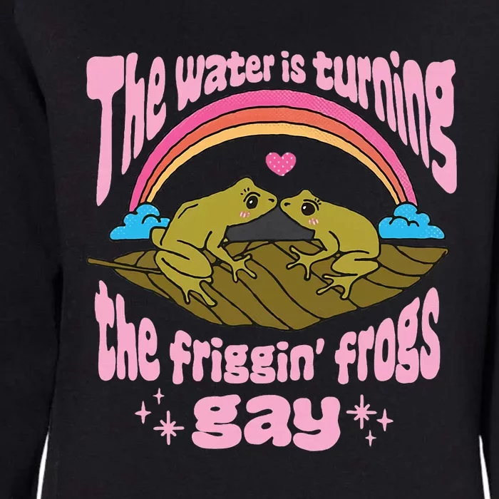 The Water Is Turning The Friggin Frogs Gay Frog Bi Pride Womens California Wash Sweatshirt