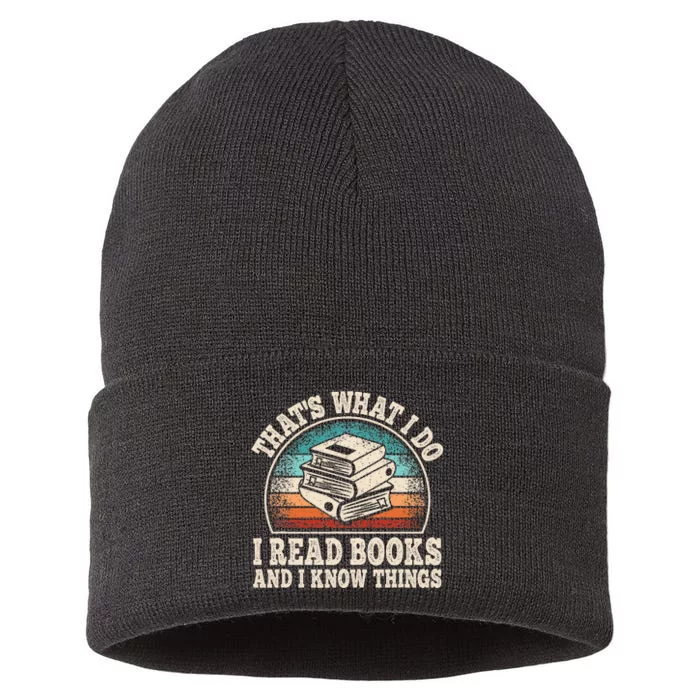 ThatS What I Do I Read Books And I Know Things Reading Sustainable Knit Beanie