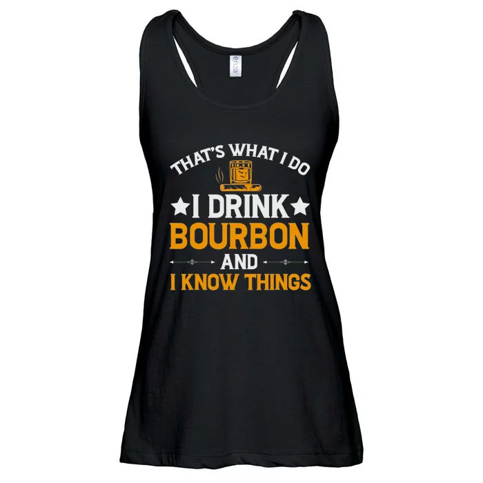 That's What I Do I Drink Bourbon And I Know Things Ladies Essential Flowy Tank