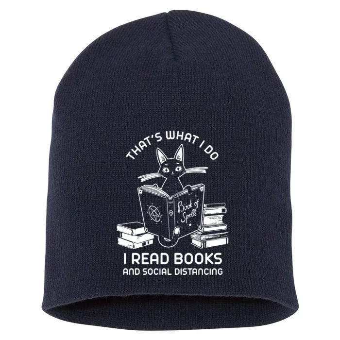 Thats What I Do I Read Books And Social Distancing Short Acrylic Beanie