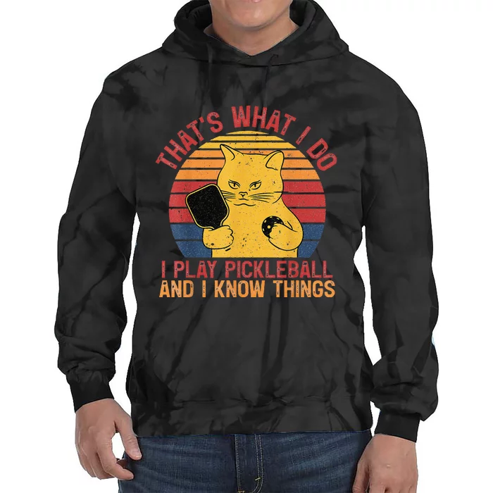 That's What I Do Cat Lovers Paddleball Player Tie Dye Hoodie