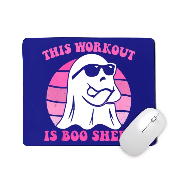 This Workout Is Boo Sheet Halloween Gym Ghost Groovy Pink Mousepad