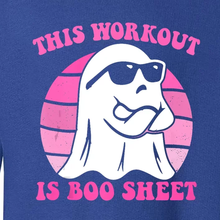 This Workout Is Boo Sheet Halloween Gym Ghost Groovy Pink Toddler Sweatshirt