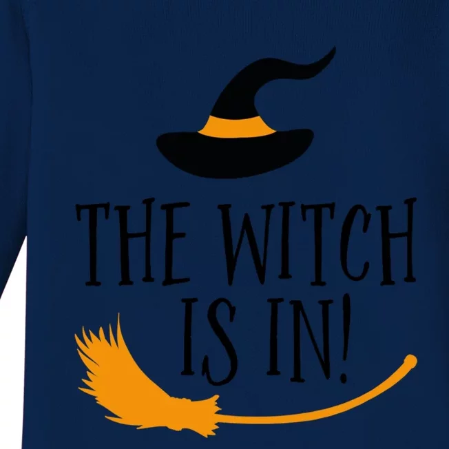 The Witch Is In Halloween Funny Boss Teacher Mom Wife Gift Baby Long Sleeve Bodysuit