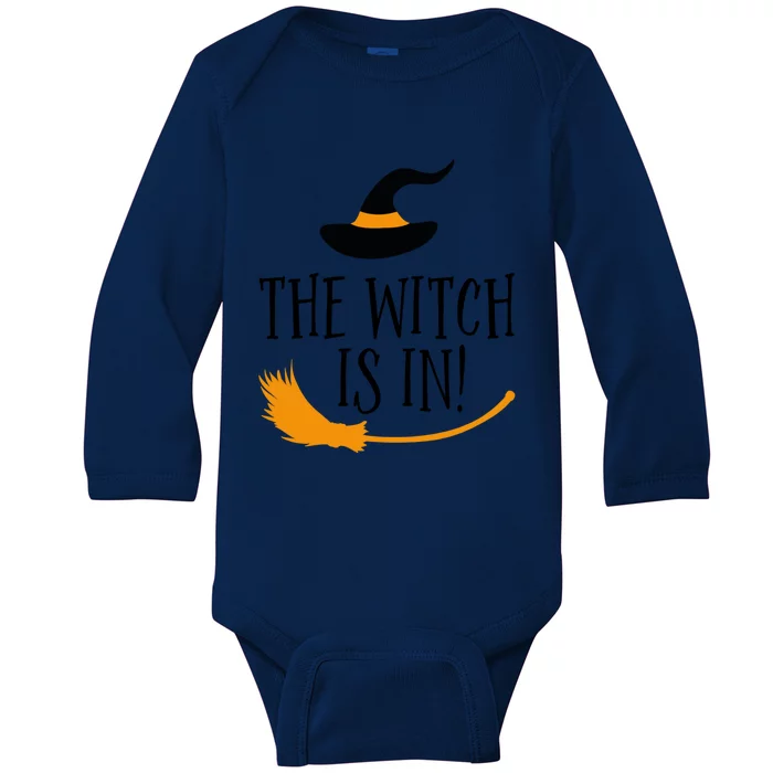 The Witch Is In Halloween Funny Boss Teacher Mom Wife Gift Baby Long Sleeve Bodysuit