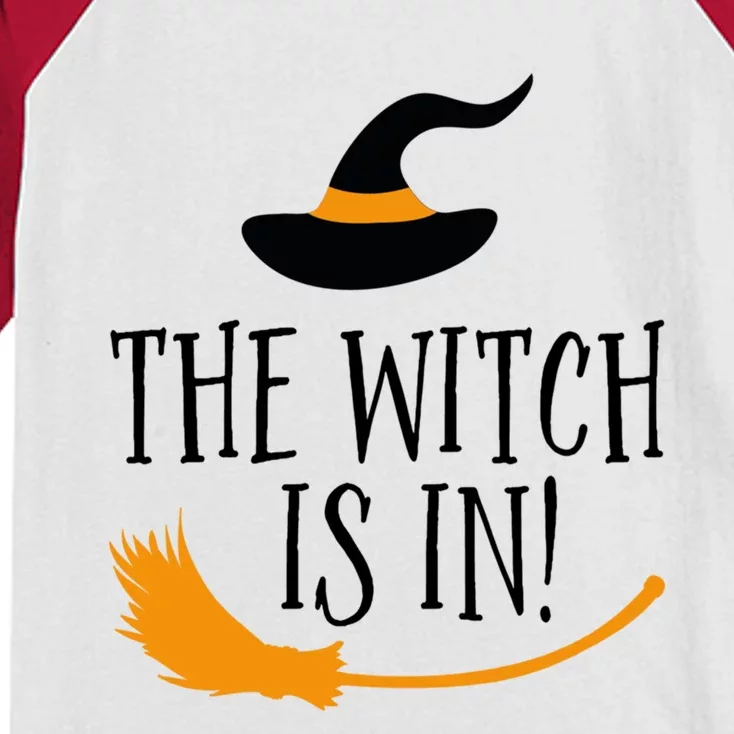 The Witch Is In Halloween Funny Boss Teacher Mom Wife Gift Kids Colorblock Raglan Jersey