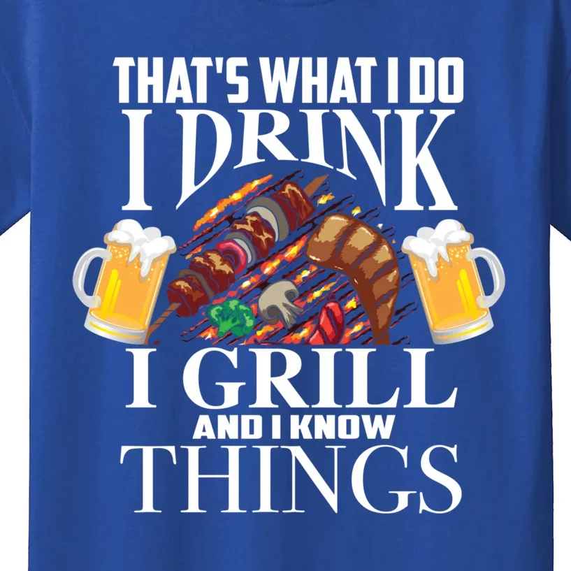 That's What I Do I I Grill And Know Things Funny Gift Kids T-Shirt