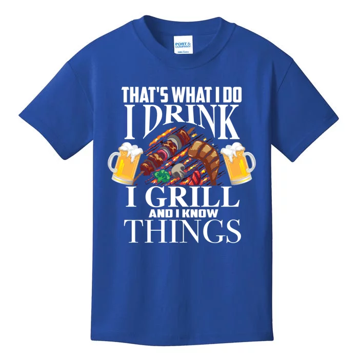 That's What I Do I I Grill And Know Things Funny Gift Kids T-Shirt