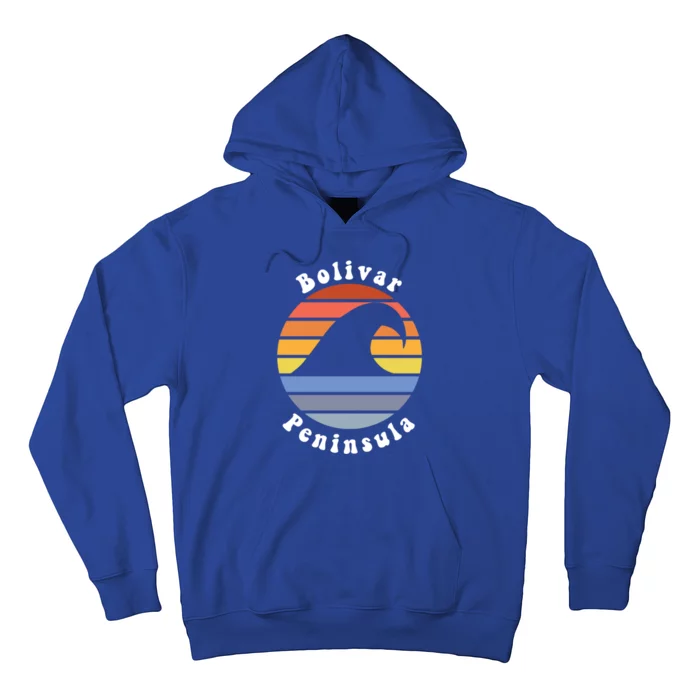 Tx Wave In Bolivar Peninsula Texas Beach Vacation Souvenir Funny Gift Hoodie