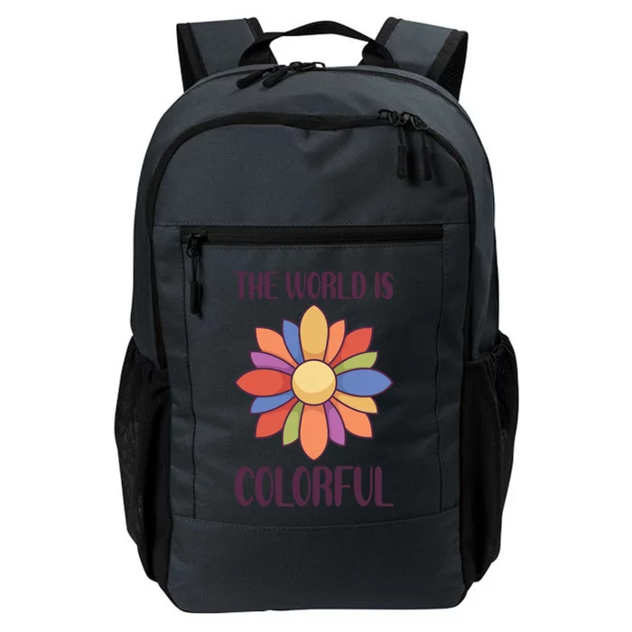 The World Is Colorful Gay Rainbow Sunflower Lgbtq Pride Funny Gift Daily Commute Backpack