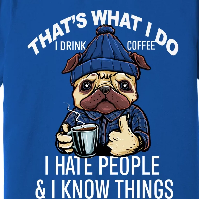 That's What I Do I Coffee Hate People Know Things Gift Premium T-Shirt