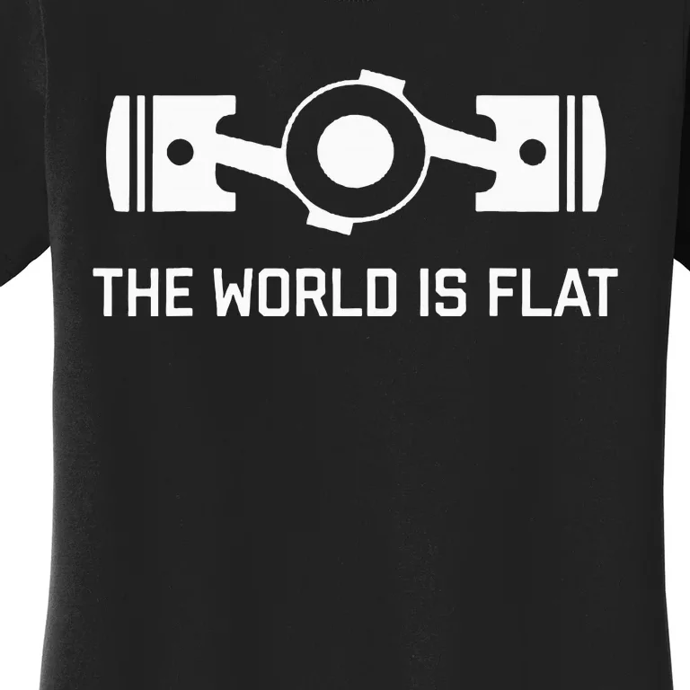 The World Is Flat Flat Four Boxer Engine Jdm Racecar Women's T-Shirt