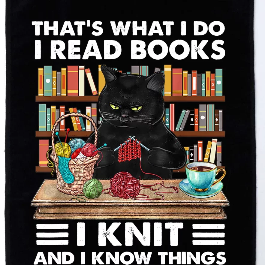 That What I Do I Read Books I Knit A Funny Cat Knitting Gift Platinum Collection Golf Towel