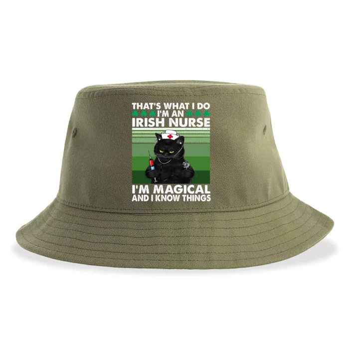 That's What I Do I'm An Irish Nurse I'm Magical Gift Sustainable Bucket Hat