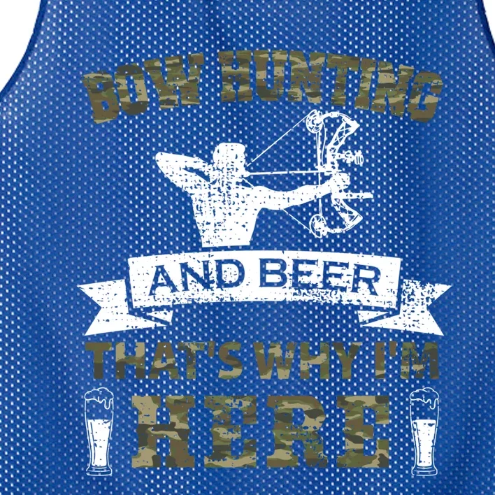 Thats Why Im Here Bow Hunting And Beer Cool Gift Mesh Reversible Basketball Jersey Tank