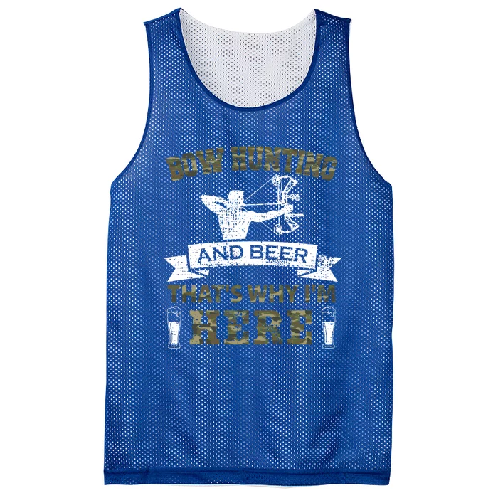 Thats Why Im Here Bow Hunting And Beer Cool Gift Mesh Reversible Basketball Jersey Tank