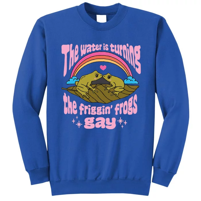 The Water Is Turning The Friggin Frogs Gay Frog Bi Pride Sweatshirt